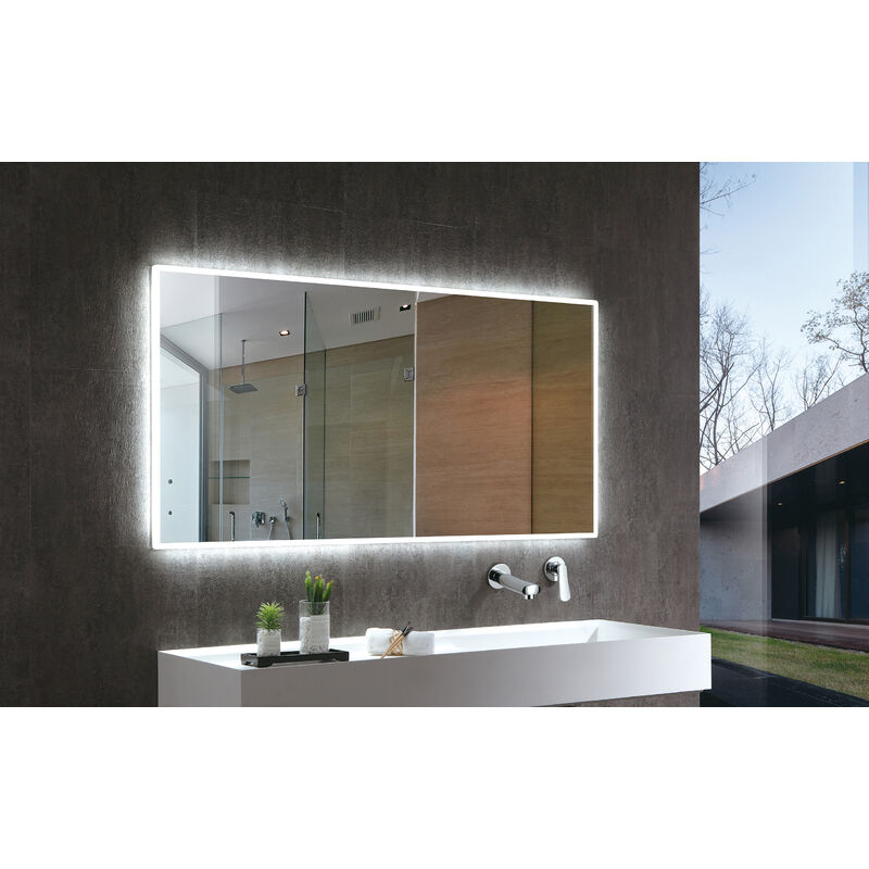 Miroir rectangulaire lumineux led capteur de mouvements pour salle de bain - 2073 - 160x70cm - Bernstein
