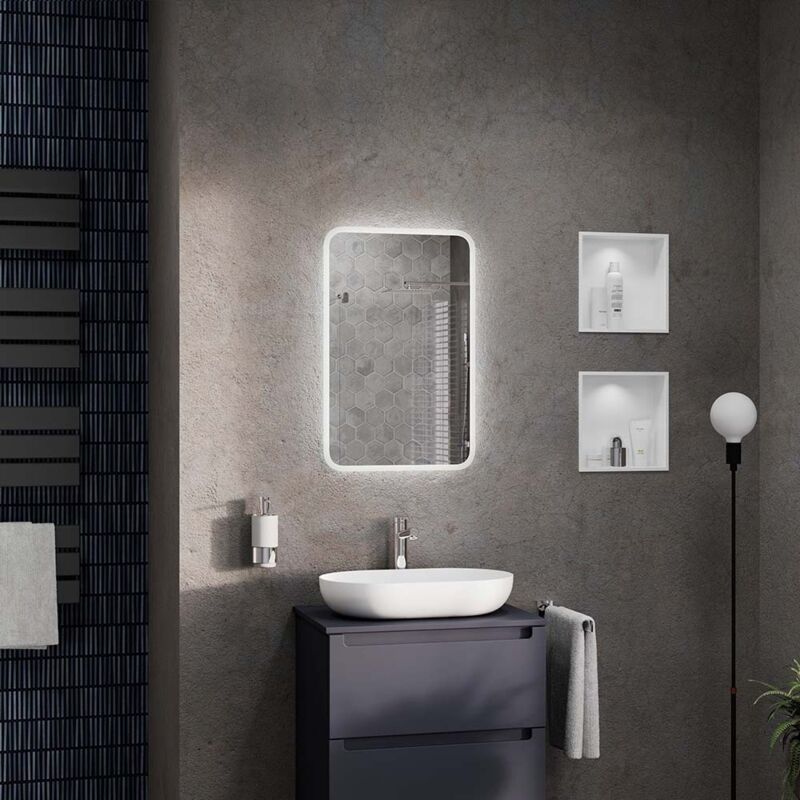 Miroir rectangulaire lumineux led capteur de mouvements pour salle de bain - 2073 - 45x70cm - Bernstein