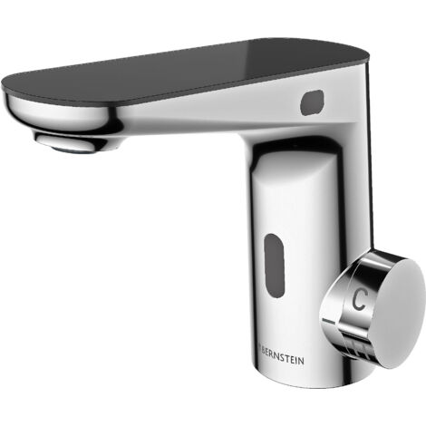BERNSTEIN - Miscelatore a infrarossi in ottone, sensore frontale e laterale, display digitale ESG - Cromo - 5x14x18cm (LxHxP) - 3002S
