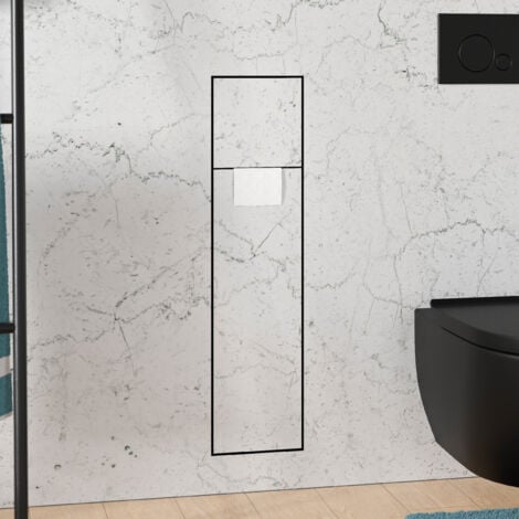 BERNSTEIN nicchia da piastrellare WC incasso inox 16x16x74 (LxPxH) porta scopino + 2 ripiani, cerniera a sinistra - RIA Cerniere della porta a sinistra