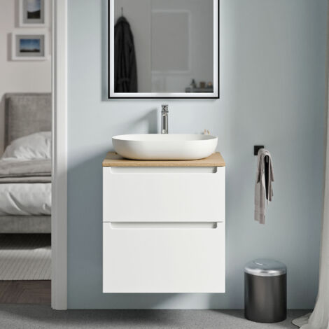 BERNSTEIN - Mueble bajo lavabo VIREO 60cm para lavabo sobre encimera - color seleccionable:Matt white, Eiche honiggold