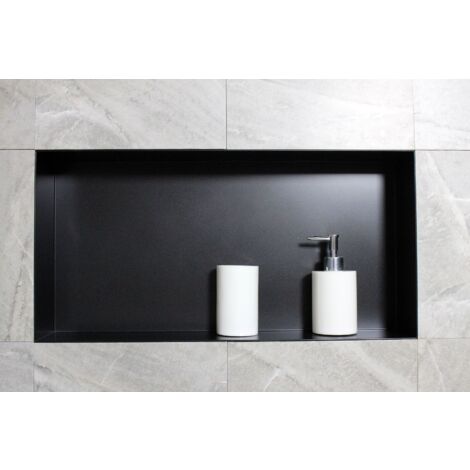 BERNSTEIN - Niche murale de douche, étagère encastrable douche acier inox - 60x30x10cm - BS603010 Noir