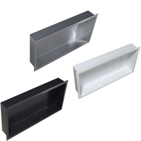 BERNSTEIN - Niche murale de douche, étagère encastrable douche acier inox - 60x30x10cm - BS603010 Acier brossé