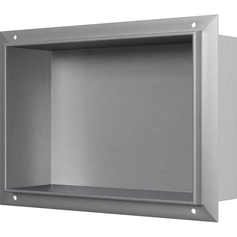 Niche murale douche acier inoxydable, étagère rangement douche salle de bain encastrable sans cadre BS203010 - 20x30x10cm - Acier inoxydable brossé