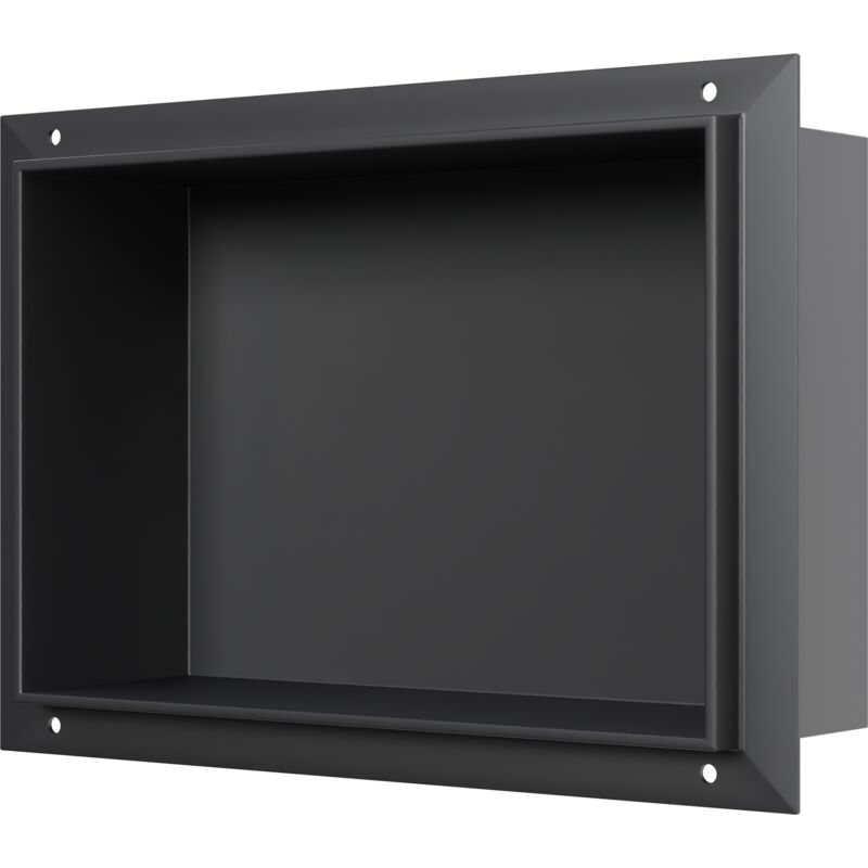 Niche murale douche acier inoxydable, étagère rangement douche salle de bain encastrable sans cadre BS203010 - 20x30x10cm - Noir - Bernstein