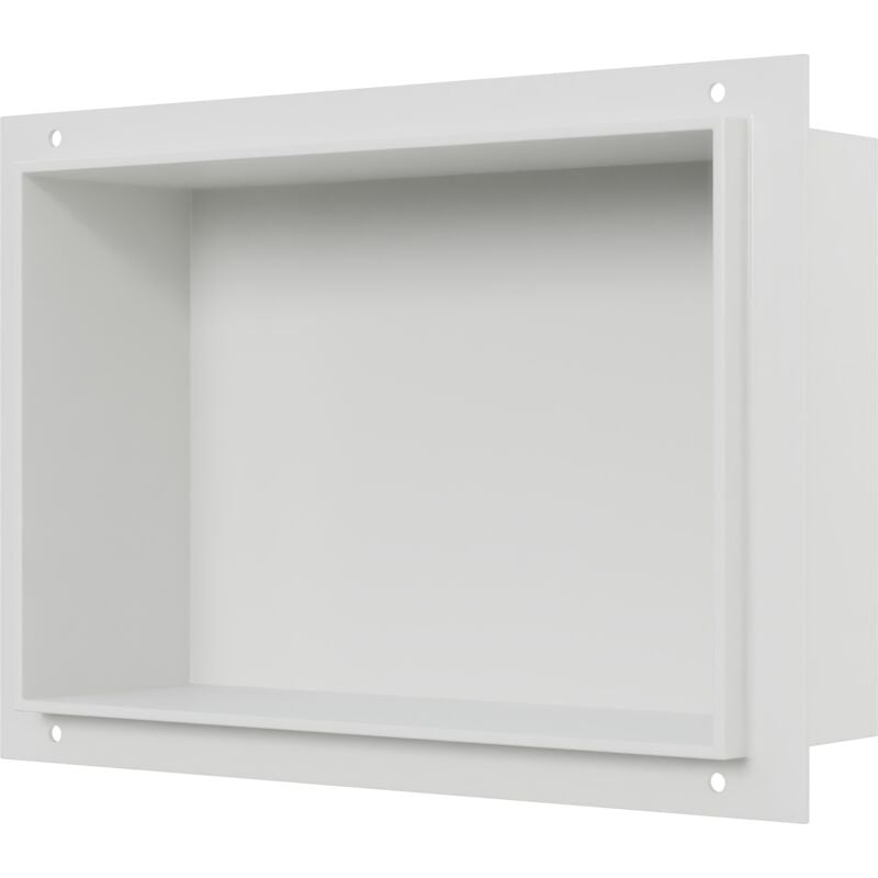 Niche murale douche acier inoxydable, étagère rangement douche salle de bain encastrable sans cadre BS203010 - 20x30x10cm - Blanc - Bernstein