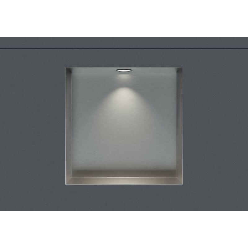 Niche murale douche étanche en acier inox avec Spot led, étagère rangement douche salle de bain encastrable NT203010X - 20x30x10cm - Couleur et led