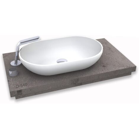 BERNSTEIN - O-540 lavabo da appoggio in fusione minerale - bianco opaco - 54x34x10,5cm Senza coperchio	Senza copertura supplementare