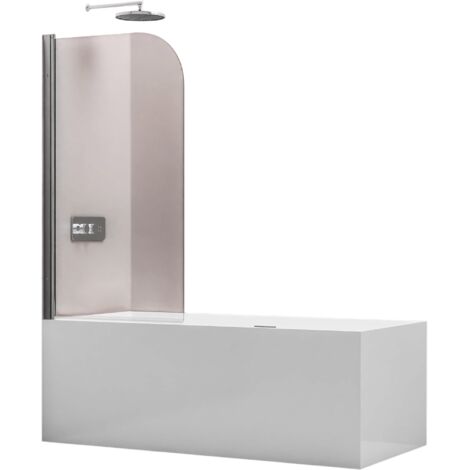 Bernstein – Pare-baignoire verre de sécurité 6mm – Dimensions 80x140 cm – Mécanisme levage et abaissement – Profilé aluminium ajustable - EX201