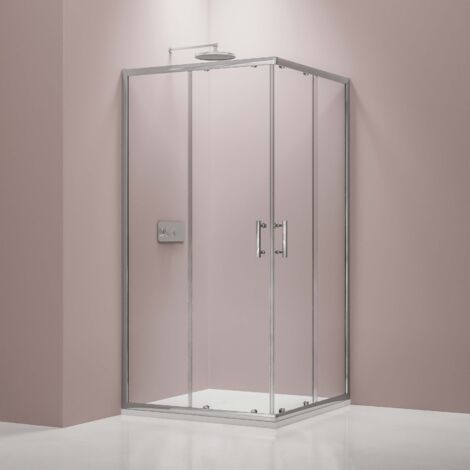 BERNSTEIN - Paroi de douche d´angle,porte coulissante, en verre véritable NANO EX506 90 x 120 x 195 cm - sans receveur