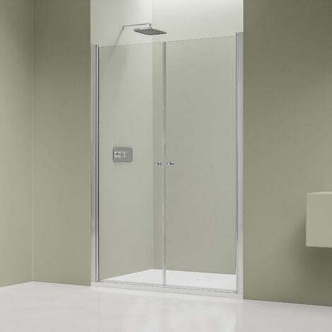 Paroi, porte de douche pour douche en niche EX218 en verre véritable NANO - largeur sélectionnable 116cm
