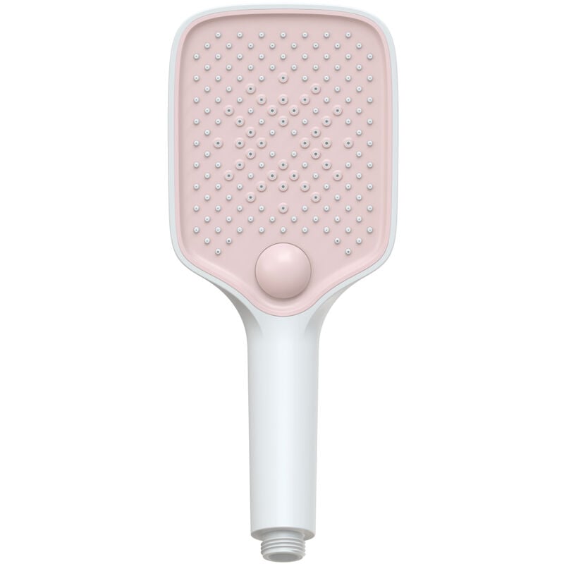 Bernstein - Pommeau de douche Douchette à main angulaire design anti-calcaire, 3 types de jet - 10,7x25,9cm - HB152E - Couleur au choix Blanc / Rose