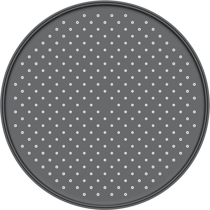 Bernstein - Pommeau de douche Tête de douche rectangulaire en abs à effet pluie et buses anti-calcaire - Ø25,4cm - D2201R - couleur au choix Noir mat