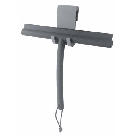 Bernstein – Raclette de douche en acier inoxydable – Revêtement silicone sans soudure – Crochet mural pratique – 240x200mm – Pour surfaces vitrées