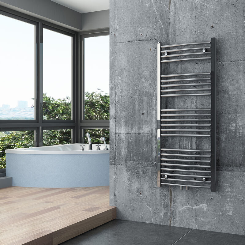 BERNSTEIN - Radiateur sèche-serviettes design acier inoxydable de salle de bain - Chrome - R20C - Connexion et dimensions au choix1180x500mm, Mit