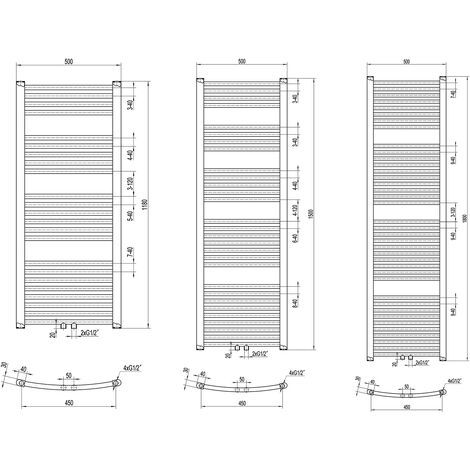 Radiateur sèche-serviettes R20C - chrome - design courbé