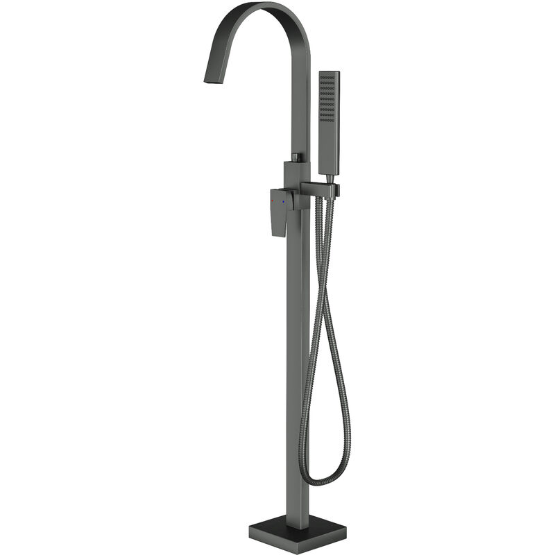 Robinet Mitigeur de baignoire design sur pieds en acier inoxydable et laiton pour salle de bain - h. 111,6cm - NT3311 2.0 - Bronze à canon - Bernstein