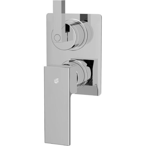 BERNSTEIN - Robinet mitigeur de douche mural encastré Laiton Chrome 2 sorties + corps de base - 10x22x6cm (LxHxP) - LAVOA Chrome