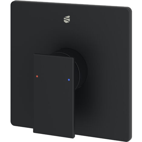 BERNSTEIN - Robinet mitigeur de douche mural encastré Laiton Noir mat, Mitigeur céramique - 14x14x4,6cm (LxHxP) - LAVOA Noir mat