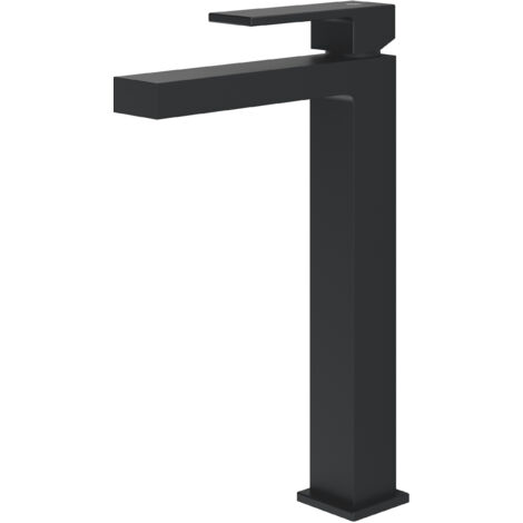 BERNSTEIN - Robinet mitigeur haut lavabo laiton Noir mat design, jet doux & économie d'eau - 3,4x23x17cm (LxHxP) - LAVOA Noir mat