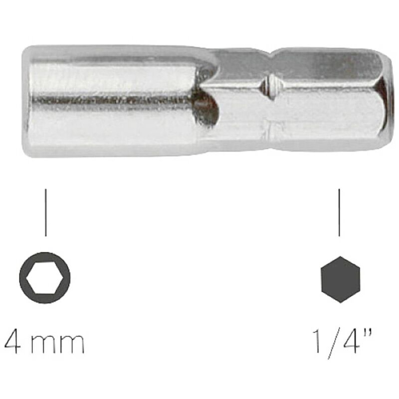 Image of Bernstein Tools For Electronics - 4-566 Adattatore per inserti 1/4 pollici 4mm 25 mm 1/4