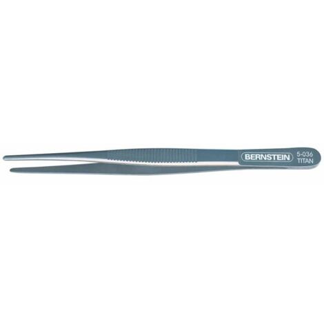 Bernstein Tools 5-036 Pince brucelle de précision émoussée, fine 145 mm