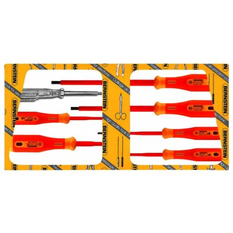 BERNSTEIN Tools for Electronics 14-650-VDE VDE Kit cacciaviti 7 parti Taglio, Croce Pozidriv