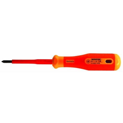 BERNSTEIN Tools for Electronics 14-683 VDE VDE Tournevis cruciforme PH 2 Longueur de la lame: 100 mm DIN EN 60900