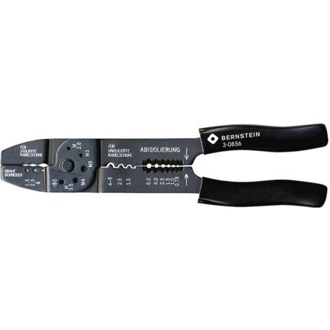 BERNSTEIN Tools for Electronics 3-0856 Pince à sertir pour cosses isolées, pour cosses non-isolées 1.5 à 6 mm²