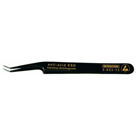 Bernstein Tools for Electronics 5-053-13  SMD-Pinzette  51 SA-ESD Super-spitz, schräg-gebogen 110 mm