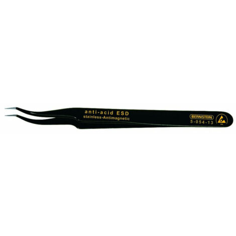 BERNSTEIN Tools for Electronics 5-054-13  SMD-Pinzette  7abb SA-ESD Sichelspitze, Super-spitz 120 mm