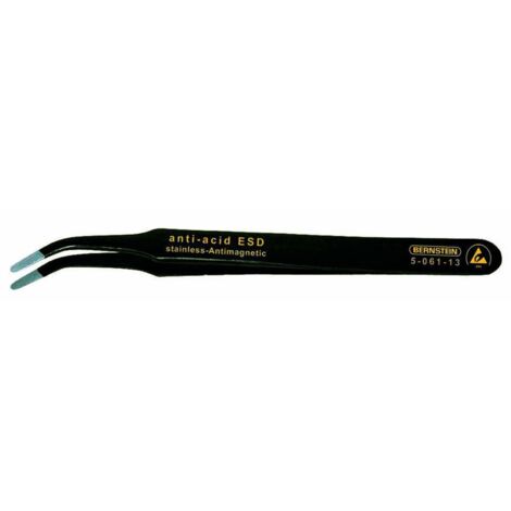 BERNSTEIN Tools for Electronics 5-061-13 Pince brucelle CMS 2ab SA plate, large, courbée 115 mm