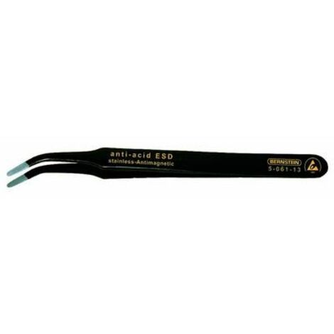 BERNSTEIN Tools for Electronics 5-061-13 Pinzetta SMD 2ab SA Piatte-larghe, piegate 115 mm