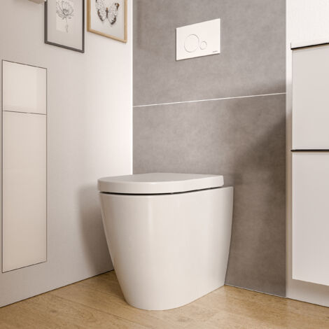 BERNSTEIN - WC a pavimento bianco lucido 36x54x42cm (LxPxA) senza brida, sedile soft-close - VIREO