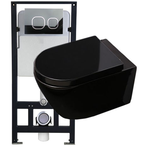 WC suspendu offre spéciale pack économique 12: B-8030 - et bâti-support G3004A avec plaque de déclenchement