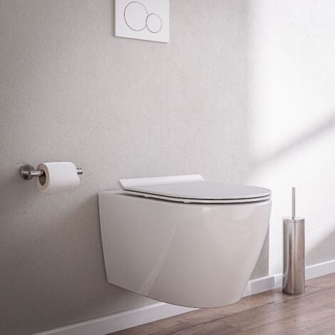 WC suspendu à fond creux sans bride NANO protection - abattant Softclose - WC B-8030R blanc
