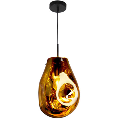 Bernsteinfarbene E27 KIMBERLY 316264 Polux Pendelleuchte