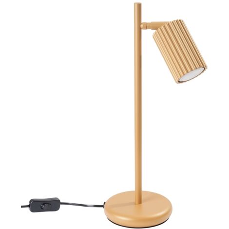 Bernsteinfarbene Schreibtischlampe 1 GU10 Gold Alu Lumilo 15.771.67