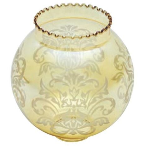 LTDE Bernsteinfarbener Lampenschirm aus Glas mit zwei Mündungen 14cm Mündung 5cm