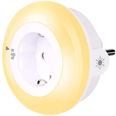 Bernsteinfarbenes Nachtlicht mit Lichtsensor, LED-Nachtlicht für Kinder, Steckerabdeckung, einstellbare Helligkeit, für Eingangsbereich, Treppenhaus, Schlafzimmer usw.