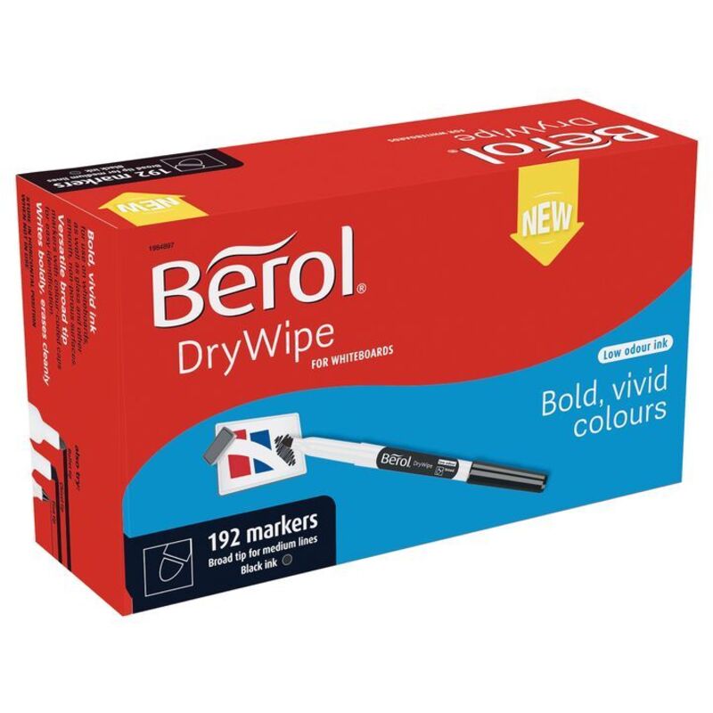 VOW - Berol D/Wipe Broad Marker Blk Pk192 - BR84897