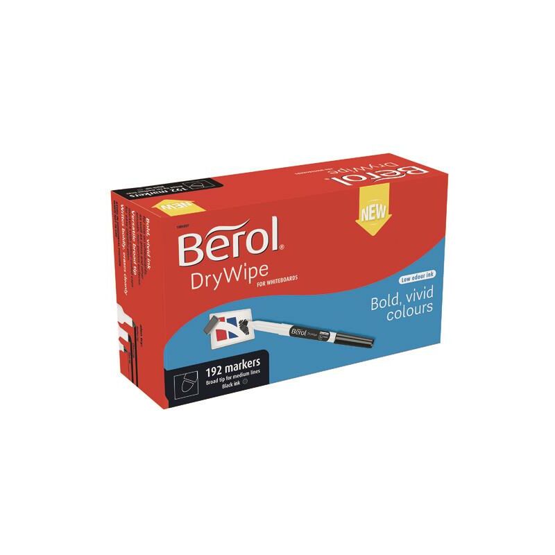 Berol D/Wipe Broad Marker Blk Pk192 - BR84897