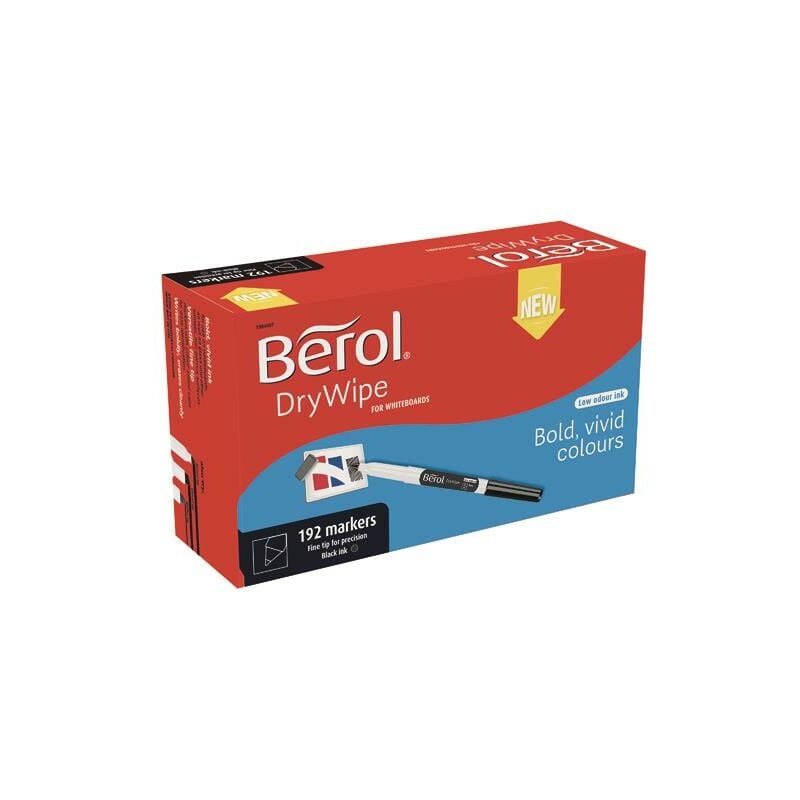 Berol D/Wipe Fine Marker Blk Pk192 - BR84905