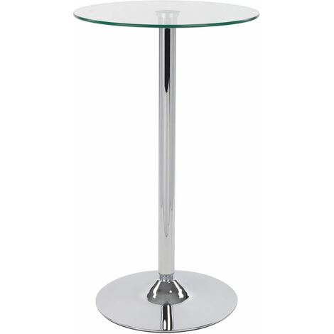 main image of "Bert Table Tall Clear Round Glass Bistro Bar Table"