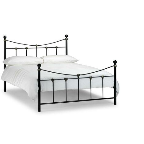Berta 4ft6 Double 135 x 190 BLACK & GOLD Bed Frame