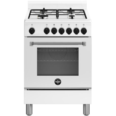 Bertazzoni La Germania Americana AMN664EBV/24 cucina Elettrico Gas Acciaio inox, Bianco A