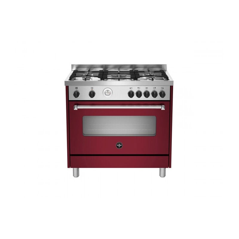 La Germania - Bertazzoni Americana AMN965EVIT. Tipo di prodotto: Cucina, Colore del prodotto: Bordeaux, Acciaio inox, Tipo di controllo: Manopola.