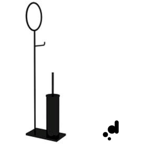 BERTOCCI Moon piantana servizio bidet e wc porta rotolo, scopino e porta salviette nero seppia codice prod: 14703720800