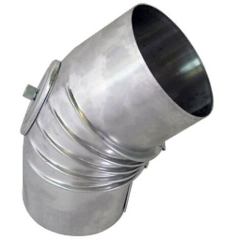Bertrams Bogen aus Aluminium DN 80 45 Grad mit Kontrollverschluss gerippt