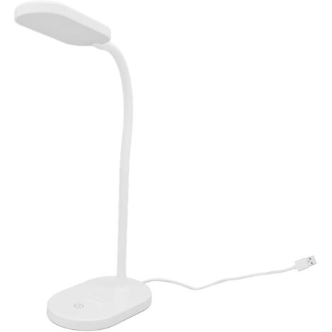 Berührungsempfindliche LED-Schreibtischlampe, 5000 K Weißlicht, 5 V 2,8 W, 12 LEDs, verstellbarer Hals, USB-Anschluss, für Schlafzimmer und Büro, ABS